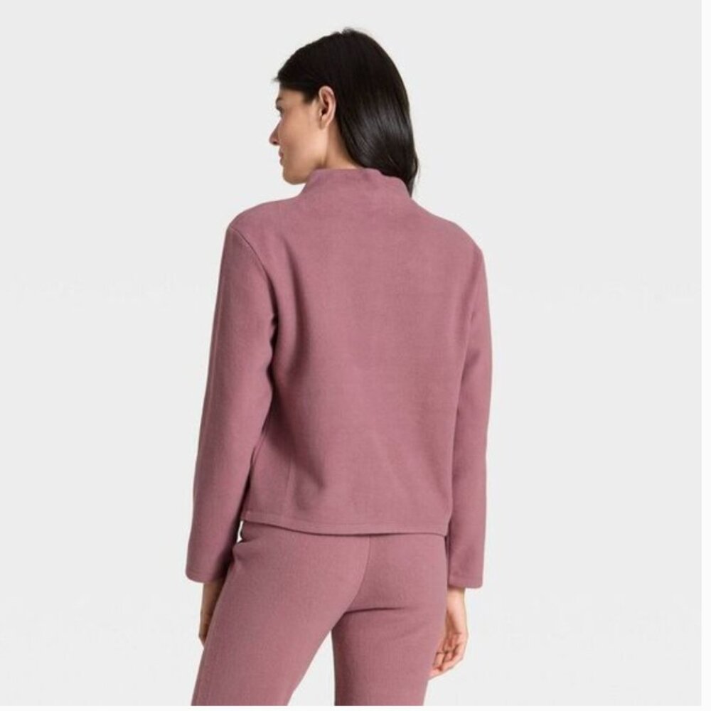 A New Day Women's Long Sleeve Brushed Mockneck Top in Mauve M - Picture 8 of 10